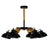 Μοντέρνο Φωτιστικό Οροφής Πολύφωτο Μαύρο Μεταλλικό με Φυσικό Ξύλο Καμπάνα Φ75  OLD SCHOOL 01094