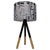 Μοντέρνο Επιτραπέζιο Φωτιστικό Πορτατίφ Μονόφωτο Ξύλινο με Άσπρο Μπεζ Καμβά Καπέλο Φ30  MAGAZINE 01230