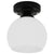 Μοντέρνο Φωτιστικό Οροφής Μονόφωτο Μαύρο με Λευκό Ματ Γυαλί Καμπάνα Φ13  MAURA 01318
