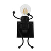 Μοντέρνο Φωτιστικό Τοίχου Απλίκα Μονόφωτο Μαύρο Μεταλλικό  LITTLE MAN BLACK 01388
