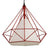 Μοντέρνο Industrial Κρεμαστό Φωτιστικό Οροφής Μονόφωτο Κόκκινο με Άσπρο Ύφασμα Μεταλλικό Πλέγμα Φ38  KAIRI RED 01620