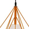 Μοντέρνο Industrial Κρεμαστό Φωτιστικό Οροφής Μονόφωτο Πορτοκαλί με Άσπρο Ύφασμα Μεταλλικό Πλέγμα Φ38  KAIRI ORANGE 01621