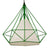 Μοντέρνο Industrial Κρεμαστό Φωτιστικό Οροφής Μονόφωτο Πράσινο με Άσπρο Ύφασμα Μεταλλικό Πλέγμα Φ38  KAIRI GREEN 01622