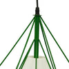 Μοντέρνο Industrial Κρεμαστό Φωτιστικό Οροφής Μονόφωτο Πράσινο με Άσπρο Ύφασμα Μεταλλικό Πλέγμα Φ38  KAIRI GREEN 01622