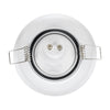 GloboStar® 77814 Χωνευτή Στρογγυλή Βάση για LED Spot GU10 - MR16 - GU5.3 Λευκή Κινούμενη σε 2 Άξονες Φ95mm