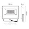 BLACK LED SMD FLOOD LUMINAIRE IP66 150W 3000K 15000Lm 230V AC RA80