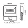 BLACK SENSOR LED SMD FLOOD LUMINAIRE IP66 30W 4000K 3100Lm 230V AC RA80