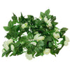 ® 09012 Τεχνητό Κρεμαστό Φυτό Διακοσμητική Γιρλάντα Μήκους 2.2 μέτρων με 32 X Μικρά Τριαντάφυλλα Λευκά