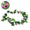 ® 09016 Τεχνητό Κρεμαστό Φυτό Διακοσμητική Γιρλάντα Μήκους 2.2 μέτρων με 33 X Μικρά Τριαντάφυλλα Μωβ Λευκά