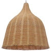 ® BAHAMAS 01203 Vintage Κρεμαστό Φωτιστικό Οροφής Μονόφωτο Μπεζ Ξύλινο Ψάθινο Rattan Φ45 x Υ47cm