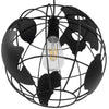 ® EARTH 01205 Vintage Industrial Κρεμαστό Φωτιστικό Οροφής Μονόφωτο Μαύρο Μεταλλικό Πλέγμα Φ30 x Υ30cm