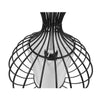 ® NELLY 01560 Vintage Industrial Κρεμαστό Φωτιστικό Οροφής Μονόφωτο Μαύρο Μεταλλικό Πλέγμα και Υφασμάτινο Εσωτερικό Καπέλο Φ25 x Υ67cm