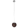 ® OCEANA 01354 Vintage Κρεμαστό Φωτιστικό Οροφής Μονόφωτο Καφέ Ξύλινο Ψάθινο Rattan Φ20 x Υ20cm