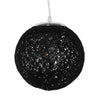 ® OCEANA 01356  Vintage Κρεμαστό Φωτιστικό Οροφής Μονόφωτο Μαύρο Ξύλινο Ψάθινο Rattan Φ20 x Υ20cm
