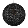 ® OCEANA 01360 Vintage Κρεμαστό Φωτιστικό Οροφής Μονόφωτο Μαύρο Ξύλινο Ψάθινο Rattan Φ40 x Υ40cm