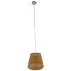® PLAYROOM 01332 Vintage Κρεμαστό Φωτιστικό Οροφής Μονόφωτο Μπεζ Ξύλινο Ψάθινο Rattan Φ32 x Υ27cm