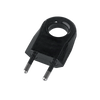 TWO PIN PLUG WITH EXTRACTION RING 6A BLACK