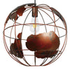 Vintage Industrial Κρεμαστό Φωτιστικό Οροφής Μονόφωτο Καφέ Σκουριά Μεταλλικό Πλέγμα Φ40  EARTH RUST 40CM 01665