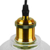 Vintage Κρεμαστό Φωτιστικό Οροφής Μονόφωτο Γυάλινο Διάφανο Καμπάνα με Χρυσό Ντουί Φ14  SEGRETO TRANSPARENT 01447