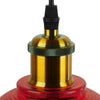 Vintage Κρεμαστό Φωτιστικό Οροφής Μονόφωτο Κόκκινο Γυάλινο Διάφανο Καμπάνα με Χρυσό Ντουί Φ14  SEGRETO RED 01450