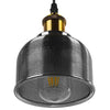 Vintage Κρεμαστό Φωτιστικό Οροφής Μονόφωτο Μαύρο Γυάλινο Διάφανο Καμπάνα με Χρυσό Ντουί Φ14  SEGRETO BLACK 01449