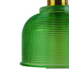 Vintage Κρεμαστό Φωτιστικό Οροφής Μονόφωτο Πράσινο Γυάλινο Διάφανο Καμπάνα με Χρυσό Ντουί Φ14  SEGRETO GREEN 01451