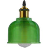 Vintage Κρεμαστό Φωτιστικό Οροφής Μονόφωτο Πράσινο Γυάλινο Διάφανο Καμπάνα με Χρυσό Ντουί Φ14  SEGRETO GREEN 01451