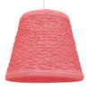 Vintage Κρεμαστό Φωτιστικό Οροφής Μονόφωτο Ροζ Ξύλινο Ψάθινο Rattan Φ32  PLAYROOM PINK 00996