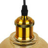 Vintage Κρεμαστό Φωτιστικό Οροφής Μονόφωτο Χρυσό Γυάλινο Διάφανο Καμπάνα με Χρυσό Ντουί Φ14  SEGRETO GOLD 01448