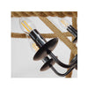 Vintage Κρεμαστό Φωτιστικό Οροφής Πολύφωτο Μαύρο Μεταλλικό Πολυέλαιος με Μπεζ Σχοινί Φ53  VITRUVIAN 01141